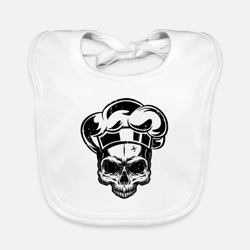 Koch Skull Chapeau de chef Bavoir bio Bébé