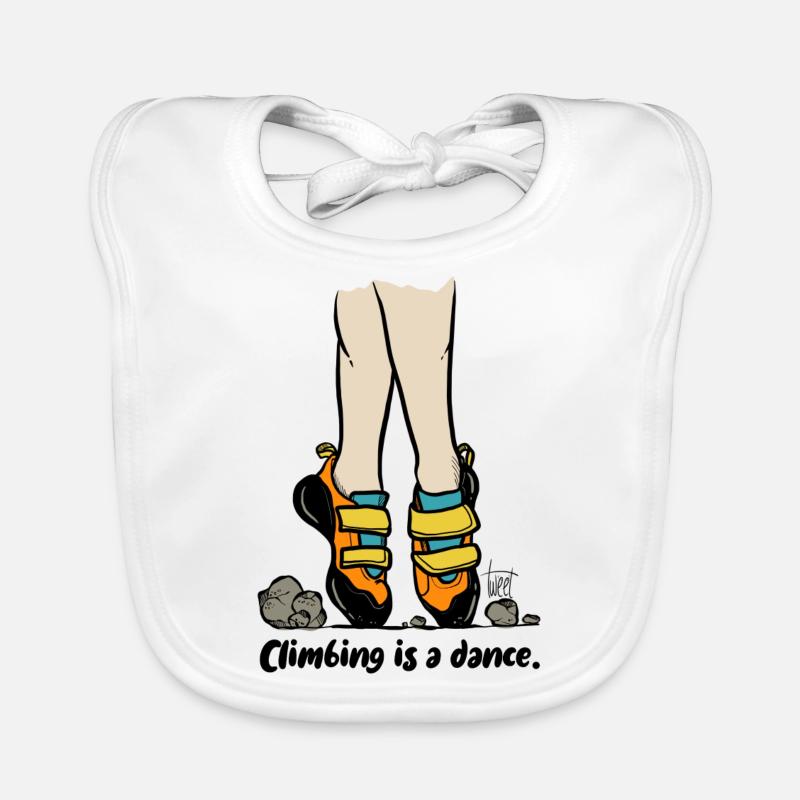 Climbing is a dance - colored Organic Baby Bibs