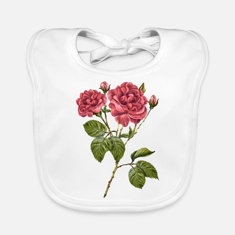 Blumen - Baby Bio-Lätzchen - Weiß