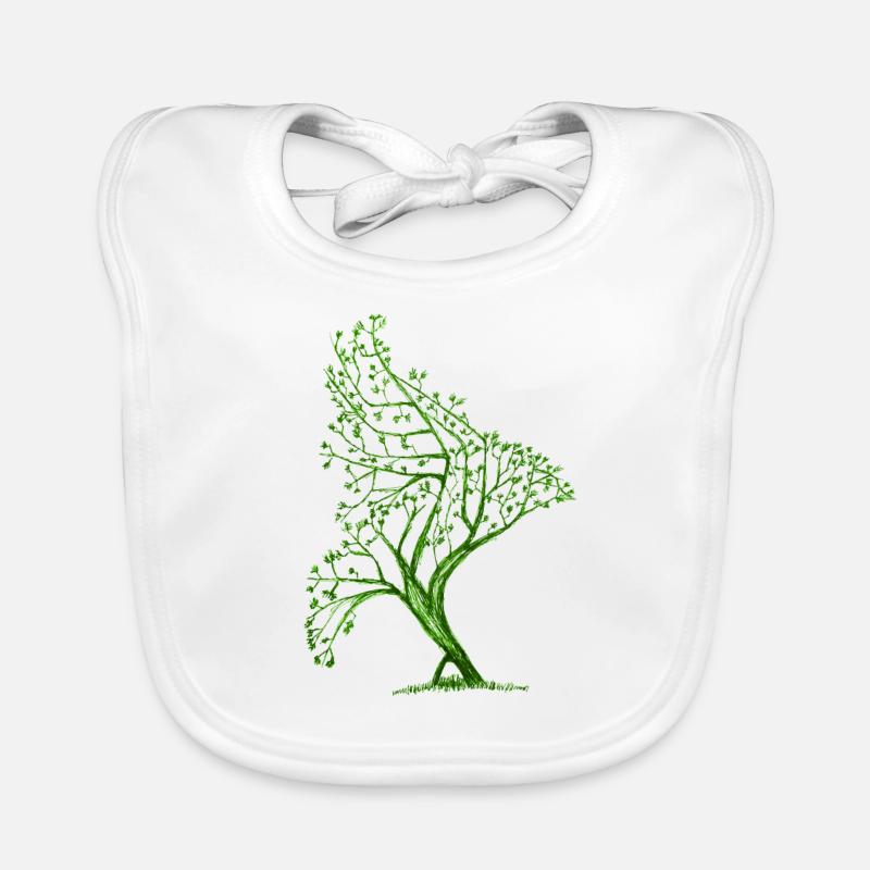 Forme d’oiseau d’arbre Bavoir bio Bébé