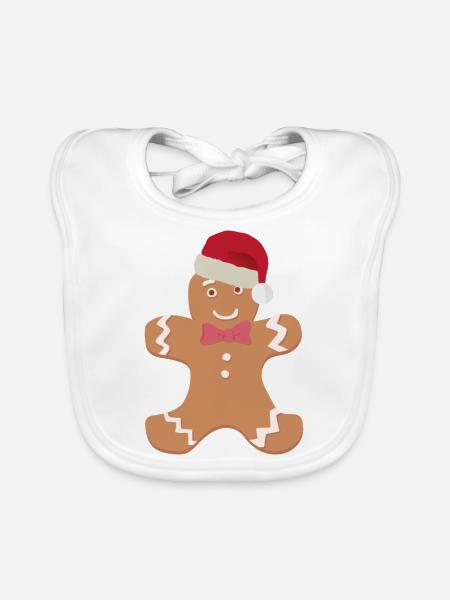 Lebkuchenmännchen - Baby Bio-Lätzchen - Weiß - Vorne