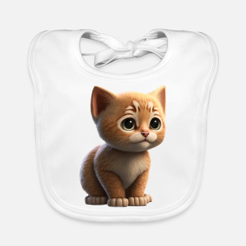 Mignon bébé chat - Bavoir bio Bébé - blanc