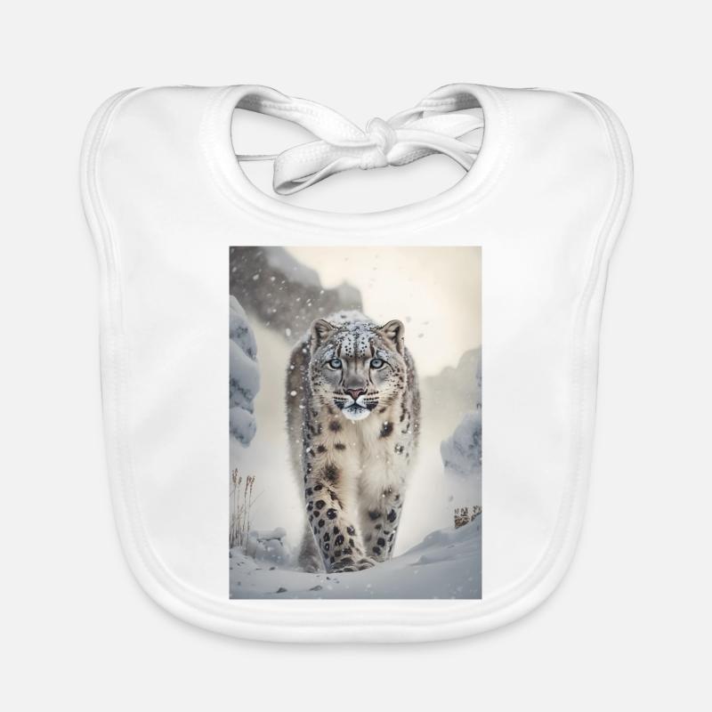 Snow Leopard Organic Baby Bibs