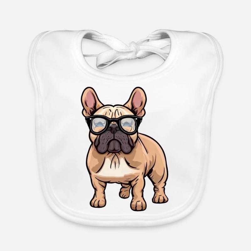 Frenchie le nerd Bavoir bio Bébé
