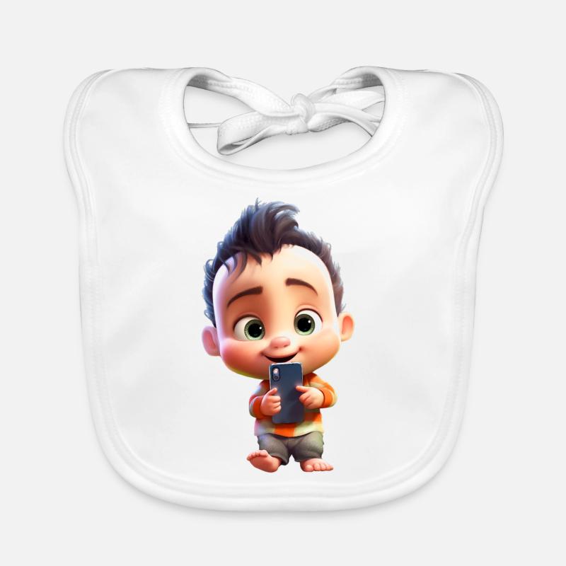 Smartphone Boy Organic Baby Bibs