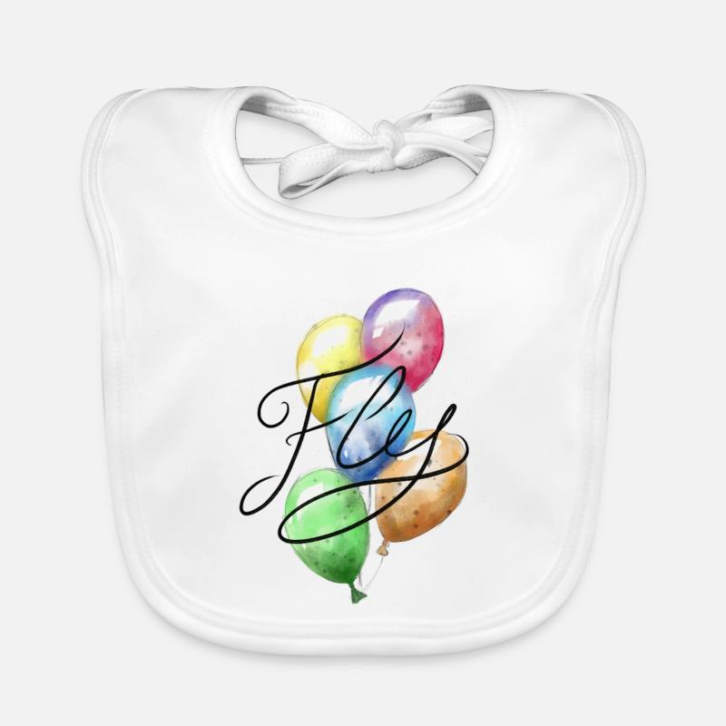 Ballon coloré - Bavoir bio Bébé - blanc