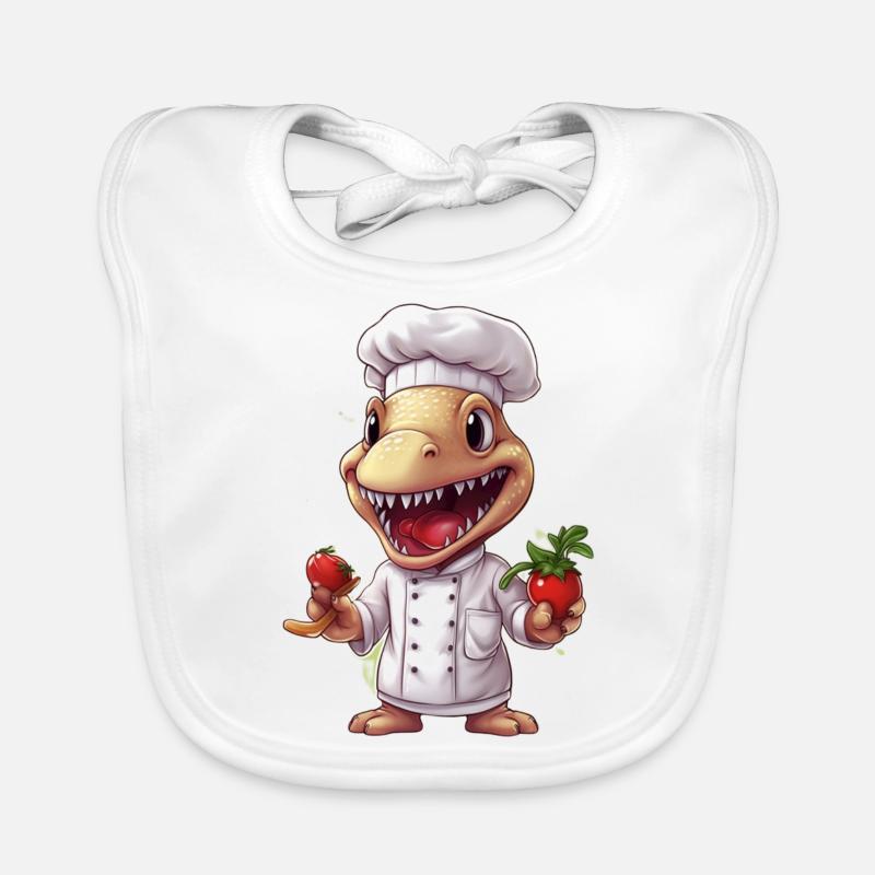 Mignon bébé Tyrannosaurus Rex Chef avec tomate Bavoir bio Bébé