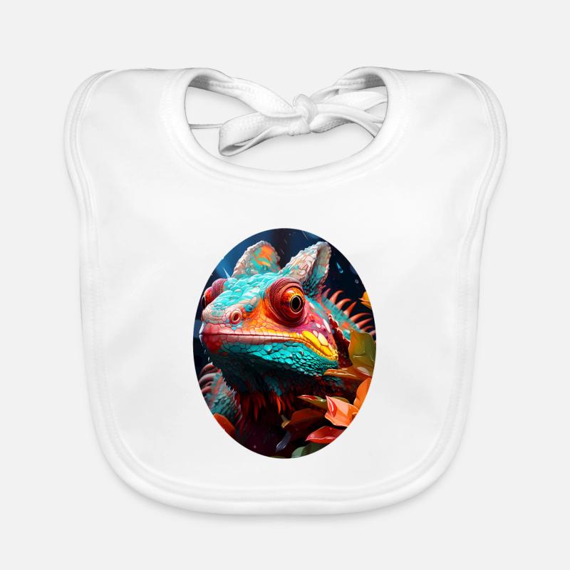 Chameleon - Baby Bio-Lätzchen - Weiß