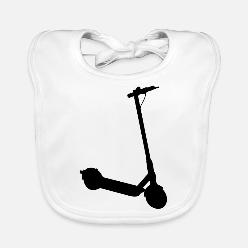 Silhouette de trottinette électrique - Bavoir bio Bébé - blanc