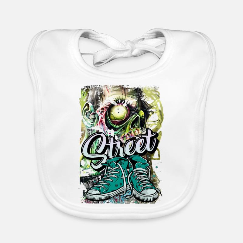 breakdance, hip-hop, rap, musique de danse, école de graffiti Bavoir bio Bébé