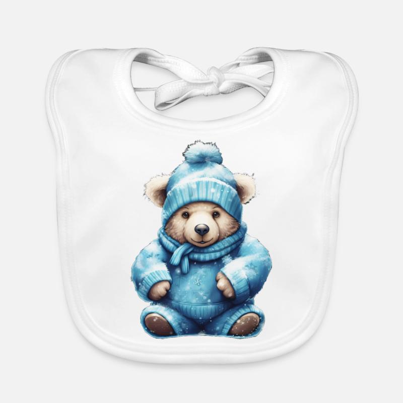 blue teddy 2 Baby Bio-Lätzchen