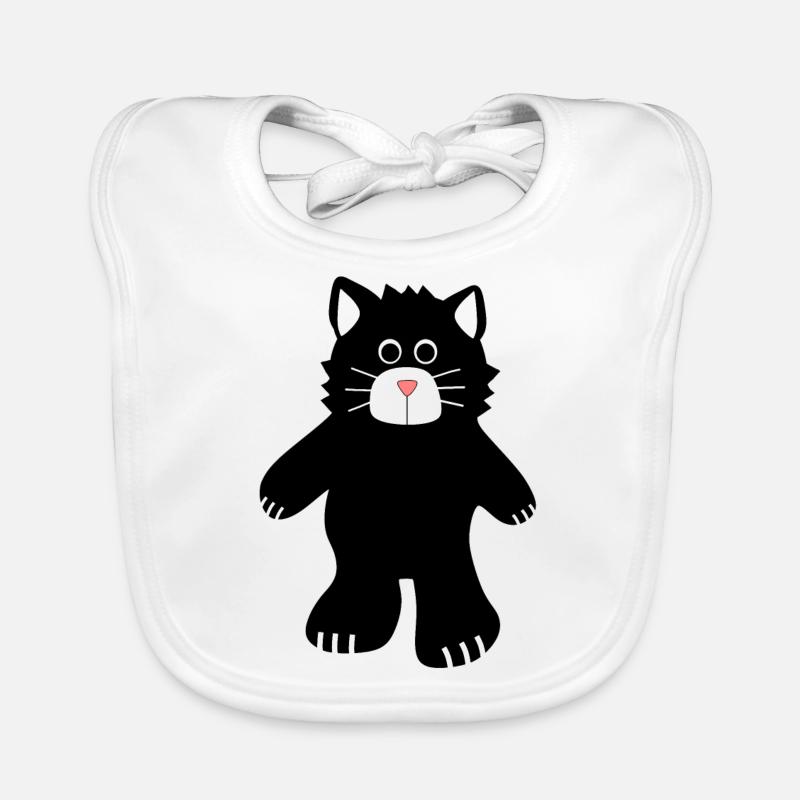 chat noir Baby Bio-Lätzchen