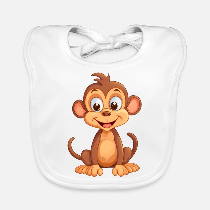 Singe de dessin animé - Petit singe au look de dessin animé Bavoir bio Bébé