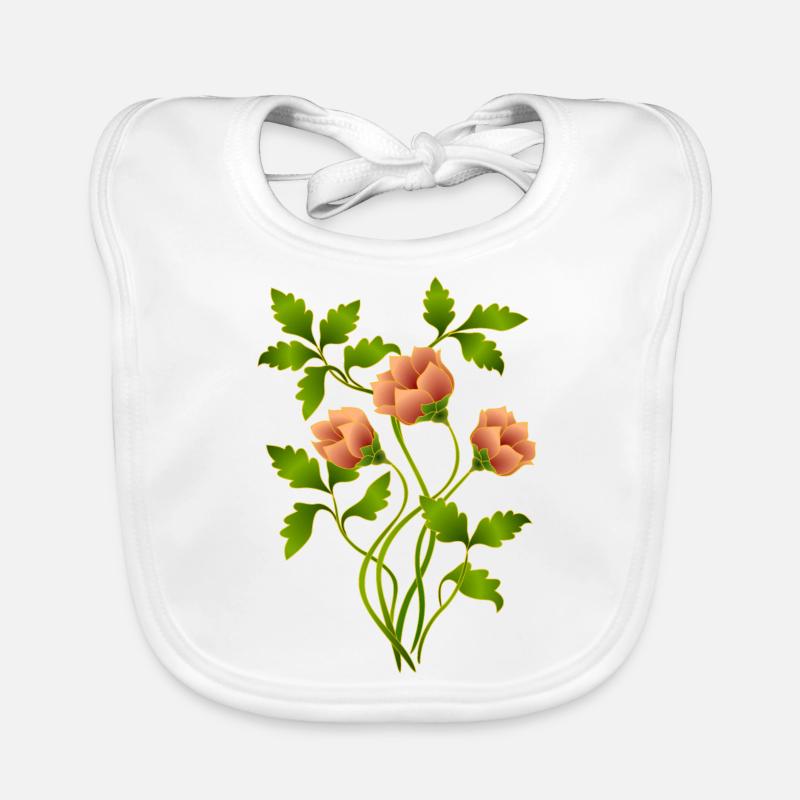 Fleur - Bavoir bio Bébé - blanc