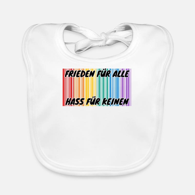 Demo Peace for all Hate for no 7 FCKAFD Organic Baby Bibs