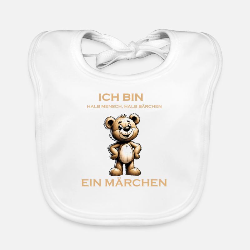 Teddybär ist ein Märchen - Baby Bio-Lätzchen - Weiß