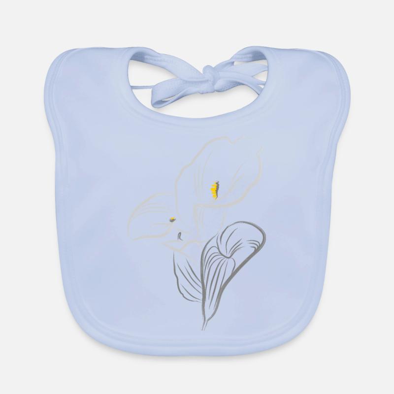 CALLA YELLOW-GREY Organic Baby Bibs