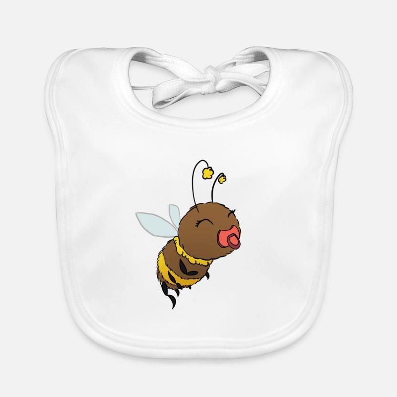 Cute Bumblebee Pacifier - Organic Baby Bibs - white