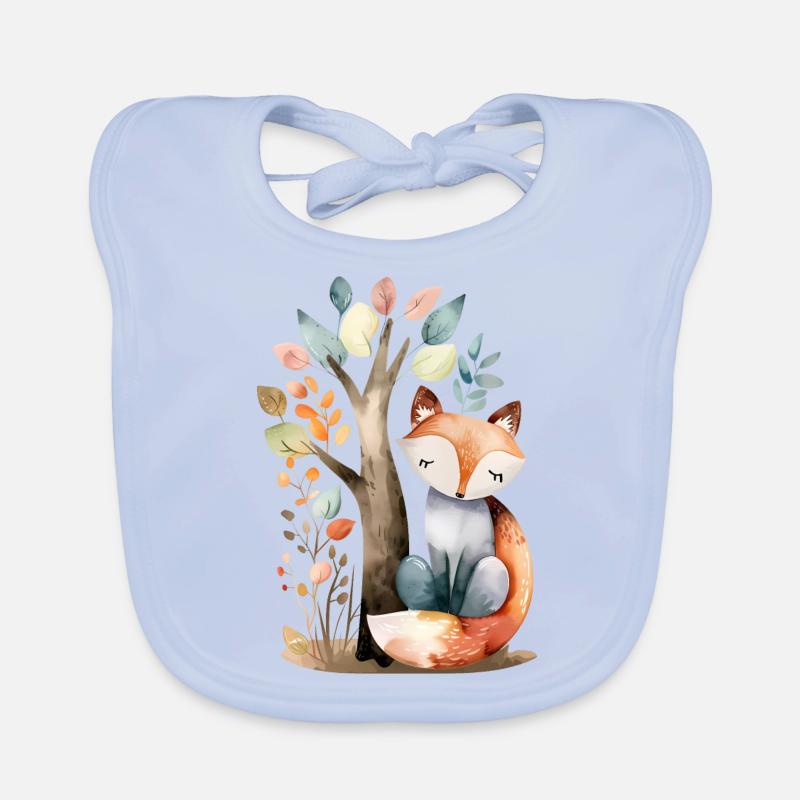 Niedlicher Fuchs unter Baum Baby Bio-Lätzchen
