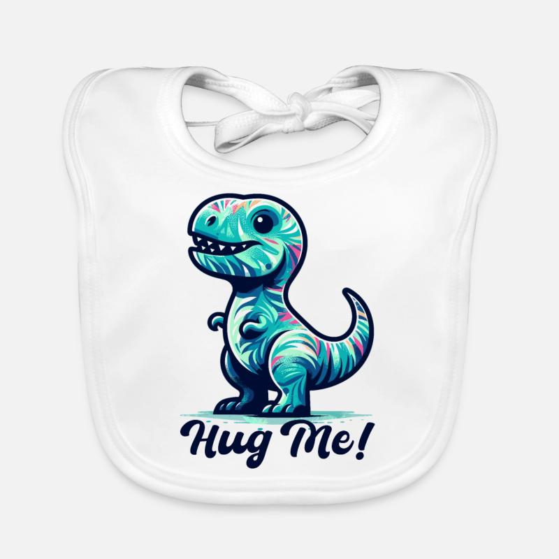T-Rex Hug Me Hug Gift Organic Baby Bibs