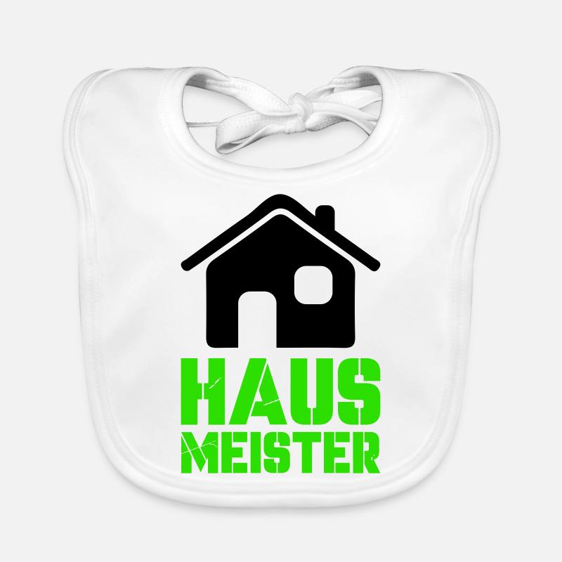 hausmeister 1 - Baby Bio-Lätzchen - Weiß