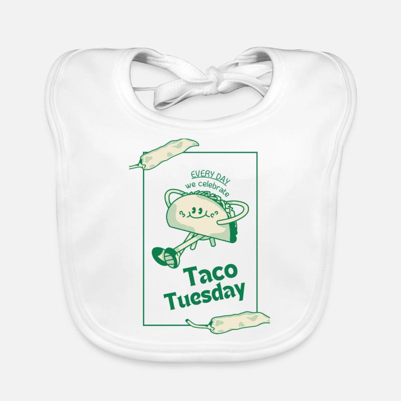 Taco Tuesday, c’est tous les jours - Bavoir bio Bébé - blanc