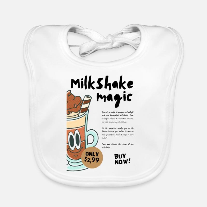 Milkshake magique - Bavoir bio Bébé - blanc