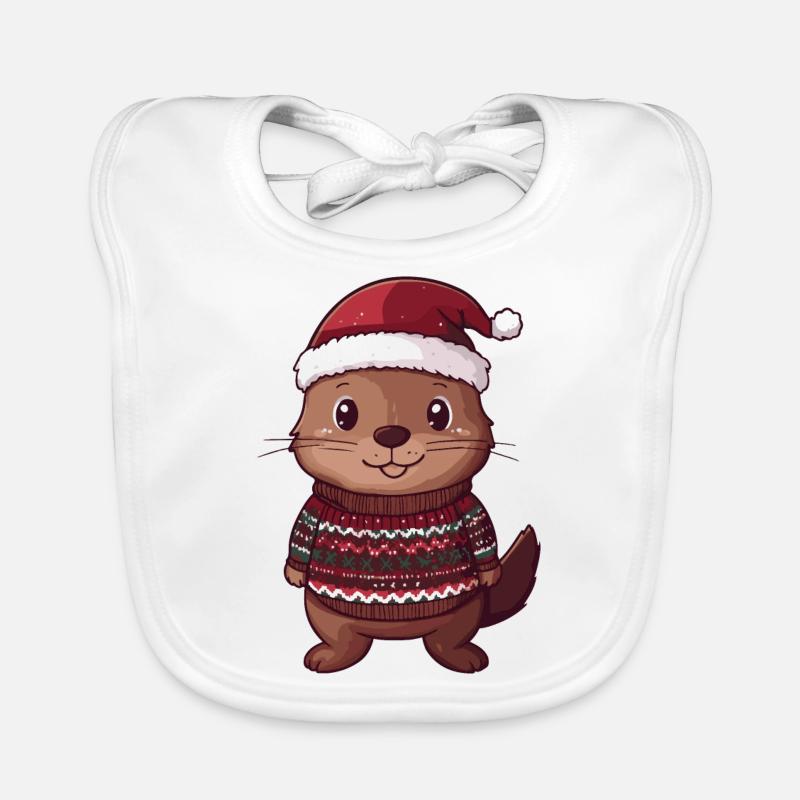 Noël du castor Bavoir bio Bébé