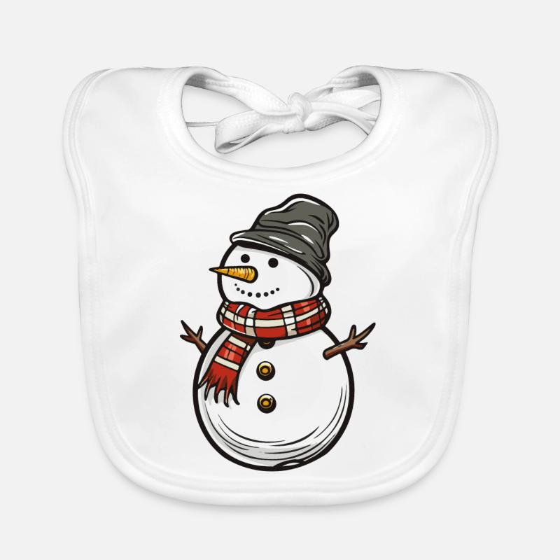 Snowman Organic Baby Bibs