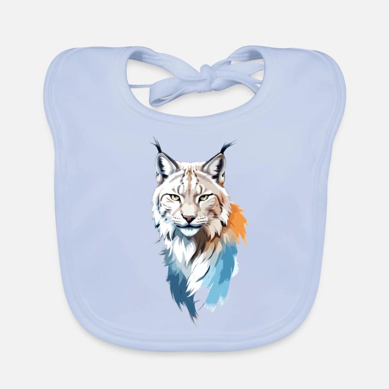 Luchs-Vektor-Kunst mit lebendiger Farbillustration Baby Bio-Lätzchen