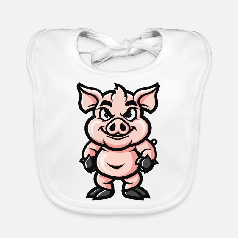 Schwein Comic Baby Bio-Lätzchen