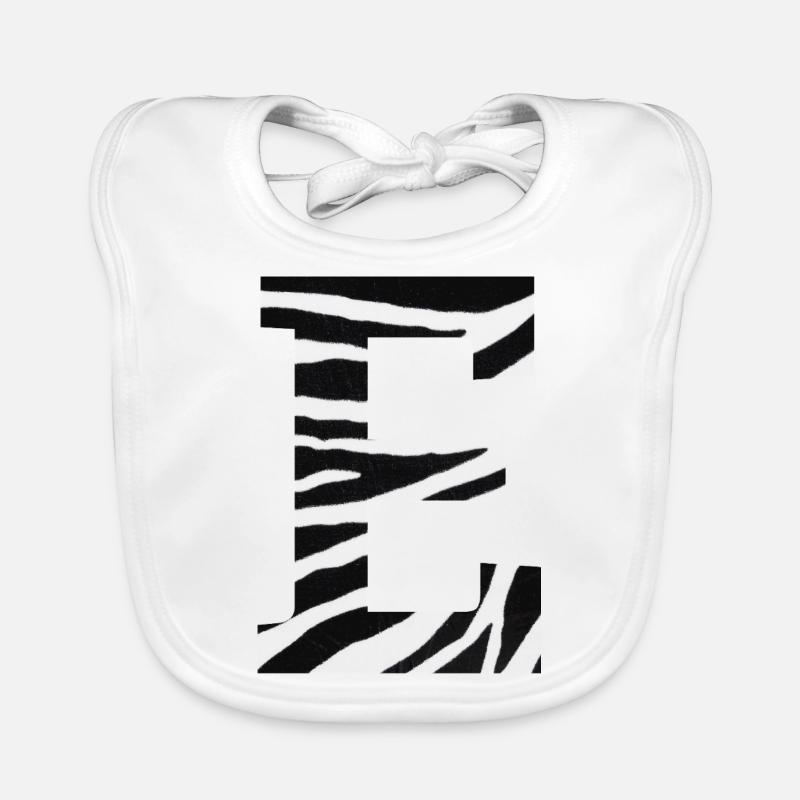 Letter e zebra Organic Baby Bibs