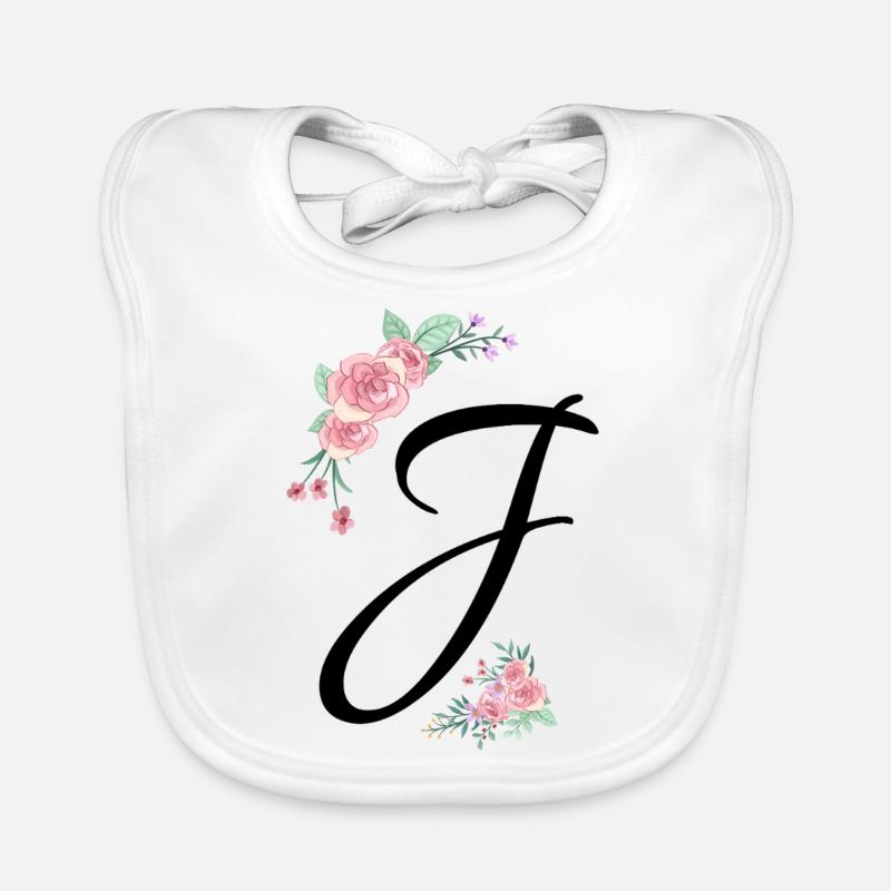 Lettre j fleurs Bavoir bio Bébé