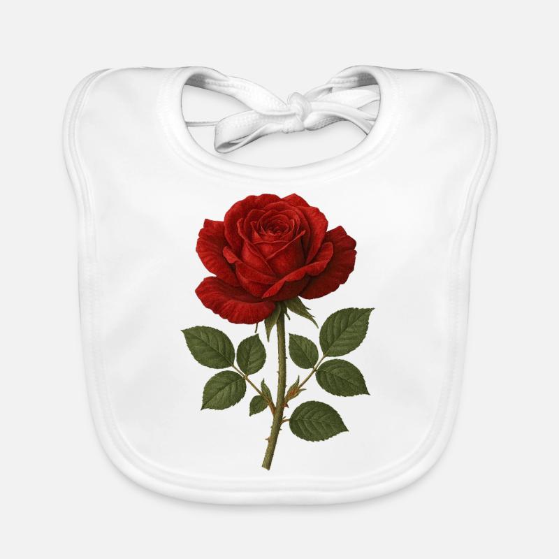 Rose - Bavoir bio Bébé - blanc