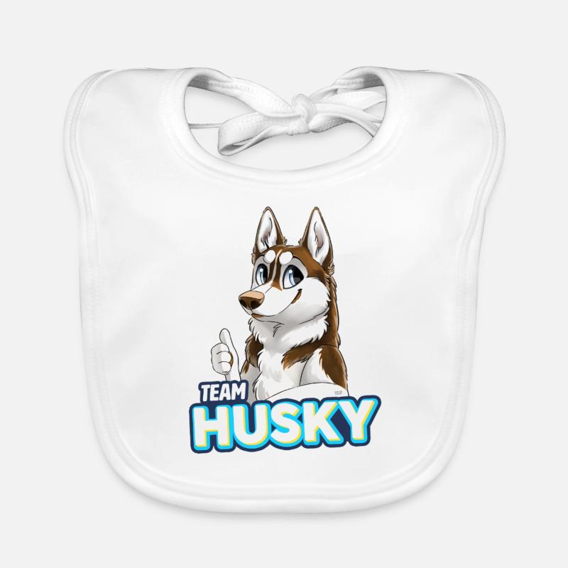 TEAM Husky - Rot Baby Bio-Lätzchen