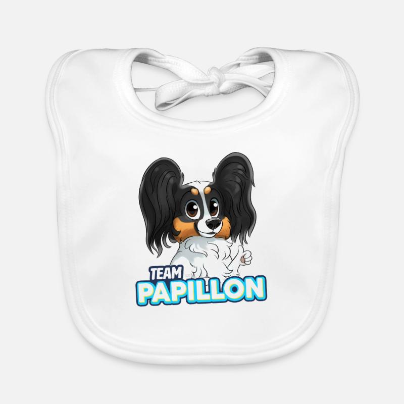 TEAM Papillon - Noir et Feu Bavoir bio Bébé