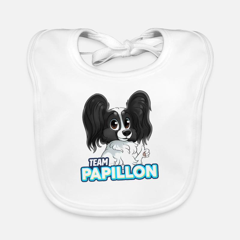 TEAM Papillon - Noir Bavoir bio Bébé