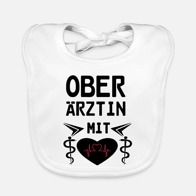 Oberärztin mit Herz Geschenk Baby Bio-Lätzchen