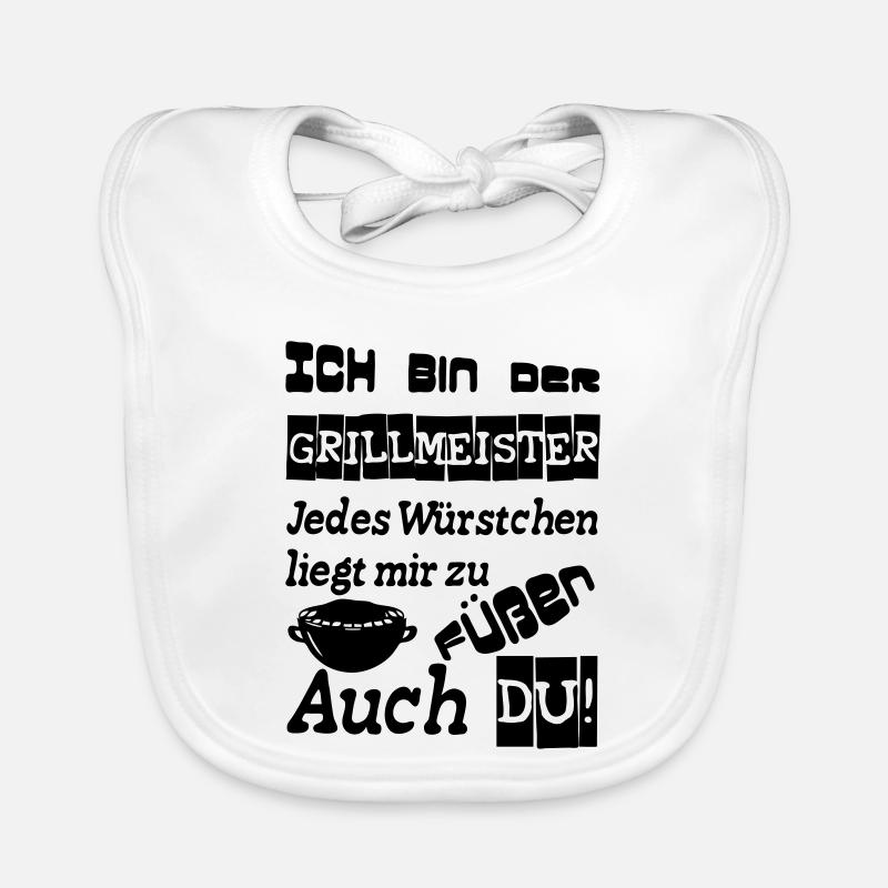 Grillmeister Spruch Grill grillen Geschenk Spruch Baby Bio-Lätzchen