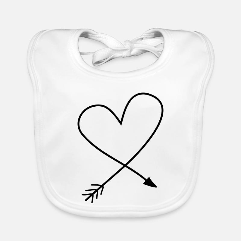 Flèche du cœur pour tous ceux qui cherchent un peu d’amour - Bavoir bio Bébé - blanc