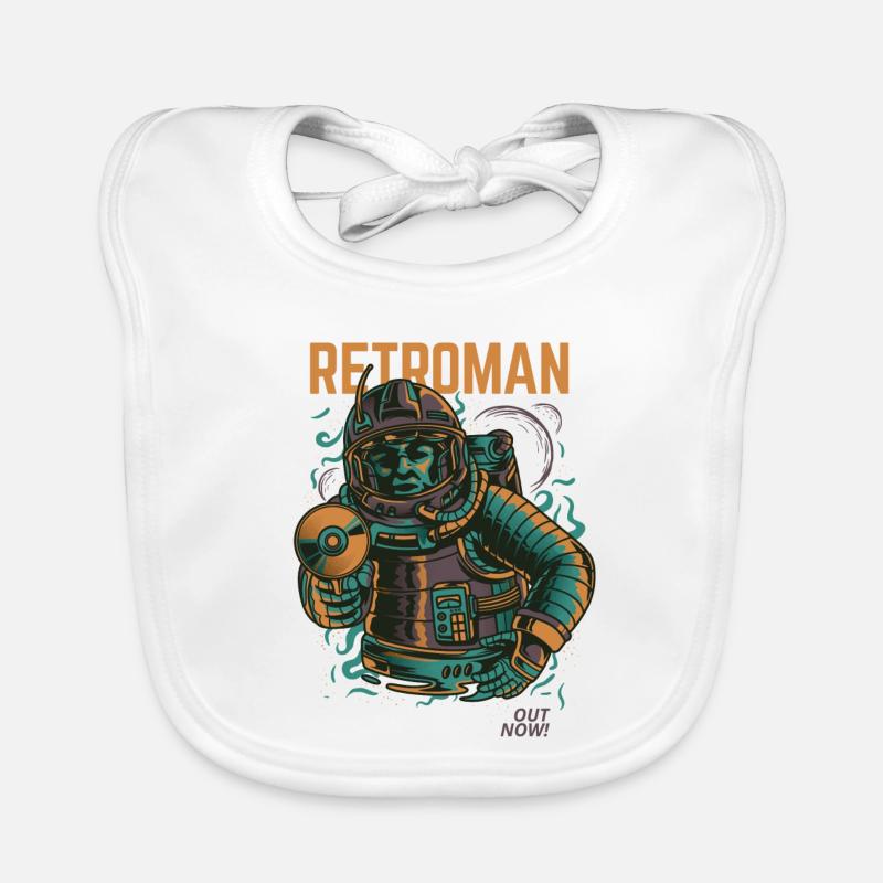 Retro Astronaut Out Now Baby Bio-Lätzchen