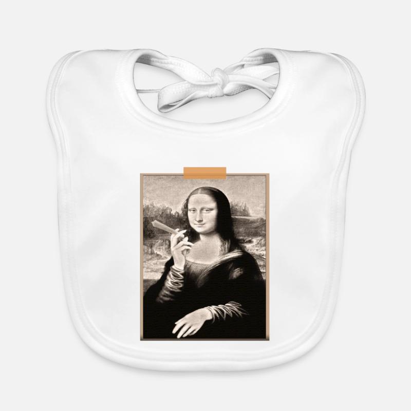 Mona Lisa Modernized Cigarette T-shirt Organic Baby Bibs