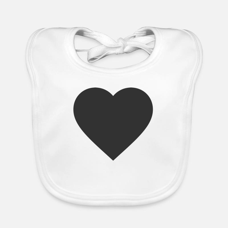 Herz | Schwarz | Geschenkidee Baby Bio-Lätzchen