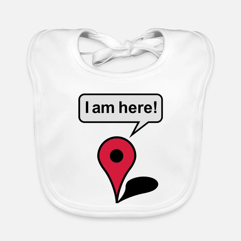 I am here! Google Maps - Baby Bio-Lätzchen - Weiß