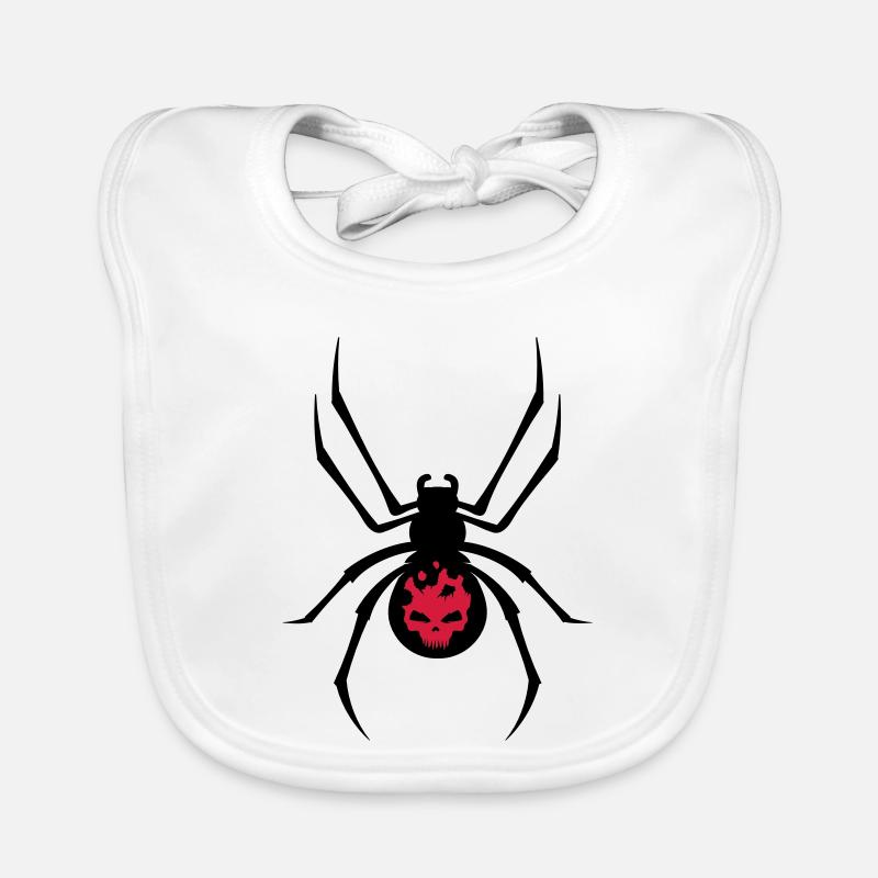 Schwarze Spinne mit Skull Muster Baby Bio-Lätzchen