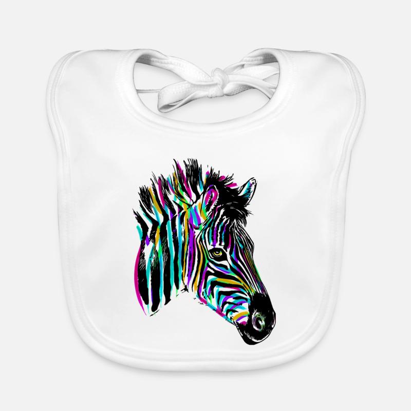 Buntes Zebra - Farbiges Zebra Baby Bio-Lätzchen