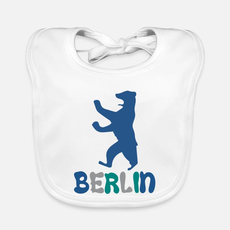 Ours de Berlin et de Berlin - Bavoir bio Bébé - blanc