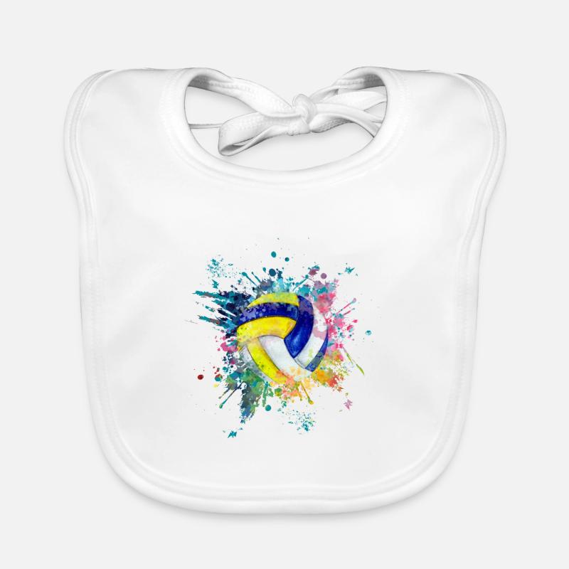 Wasserfabe Farbexplosion Splash Design Volleyball Baby Bio-Lätzchen