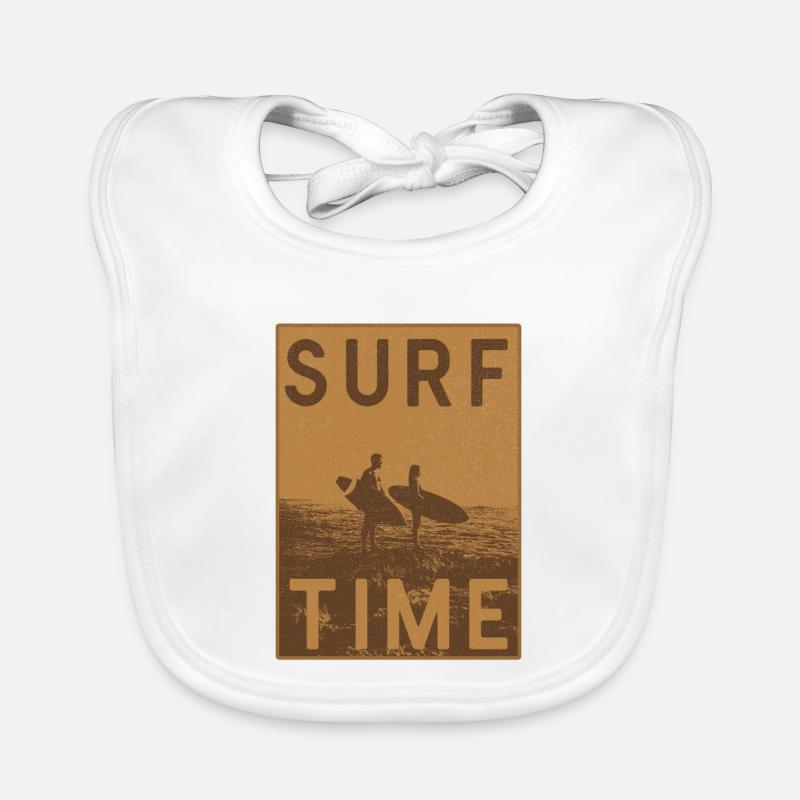 Affiche vintage Surftime Bavoir bio Bébé