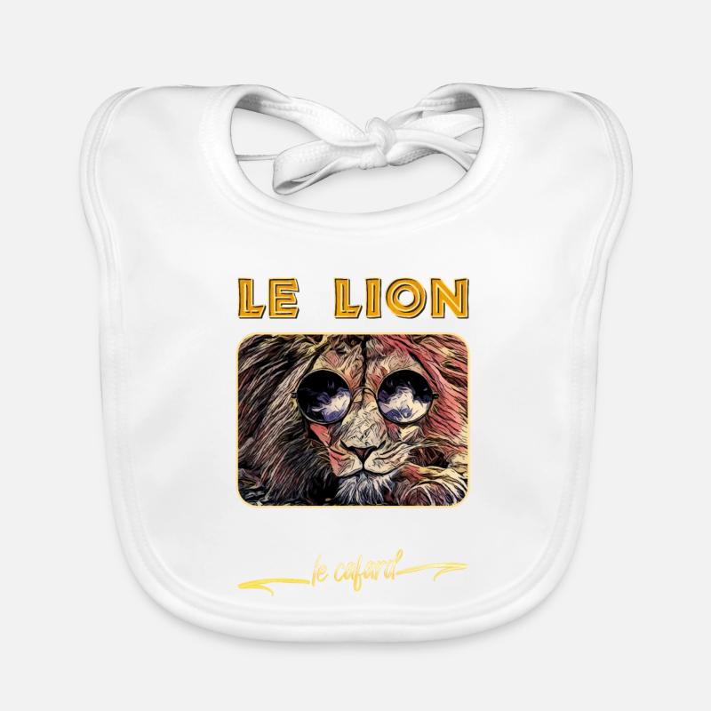 Le lion ne s'associe pas avec le cafard - Réplique - Bavoir bio Bébé - blanc